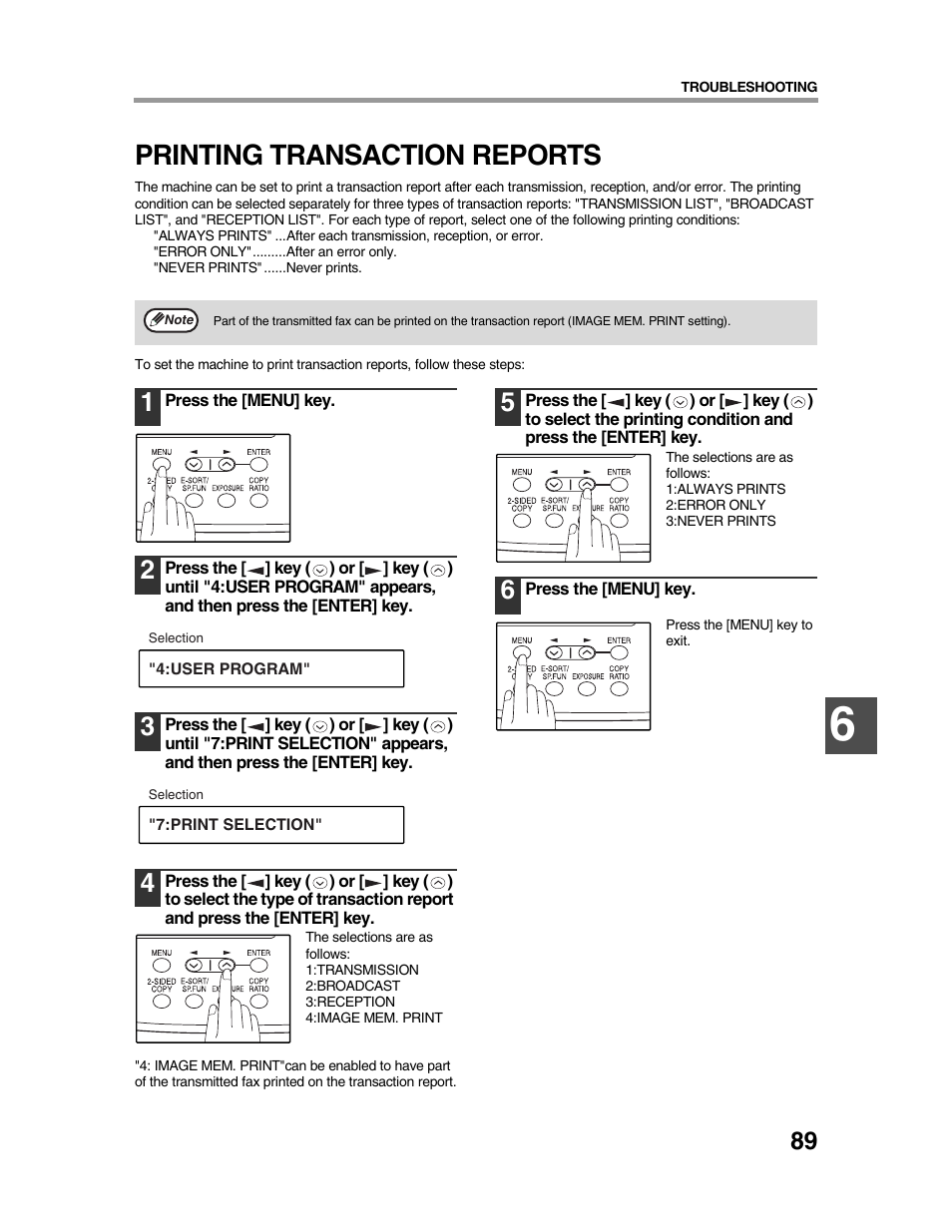 Printing transaction reports | Sharp AR-FX9 User Manual | Page 93 / 104
