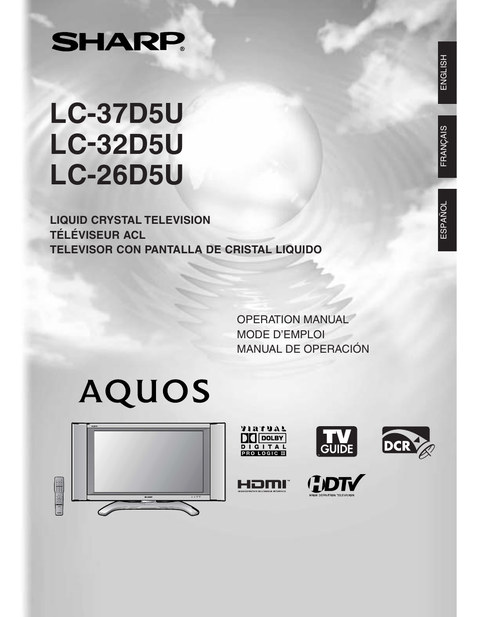 Sharp Aquos LC 26D5U User Manual | 102 pages