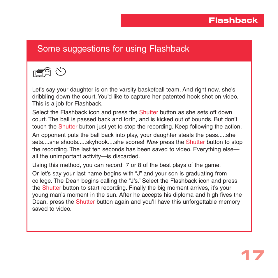 Some suggestions for using flashback | Sharp CV-2 User Manual | Page 17 / 32