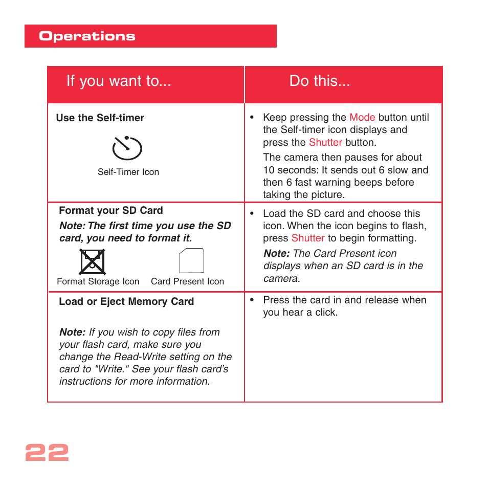 If you want to... do this | Sharp CV-2 User Manual | Page 22 / 32