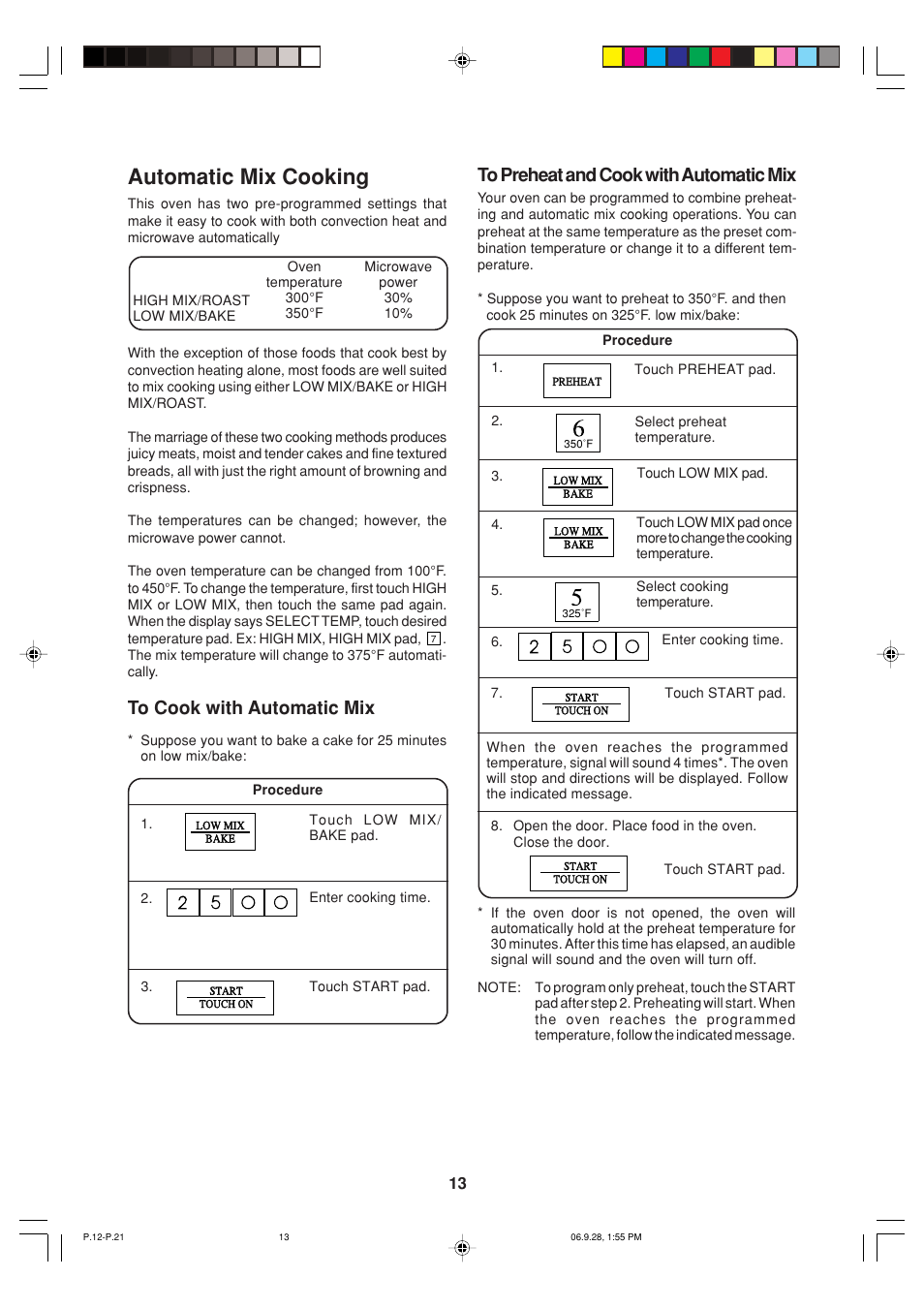 Automatic mix cooking | Sharp R-930AK User Manual | Page 15 / 32