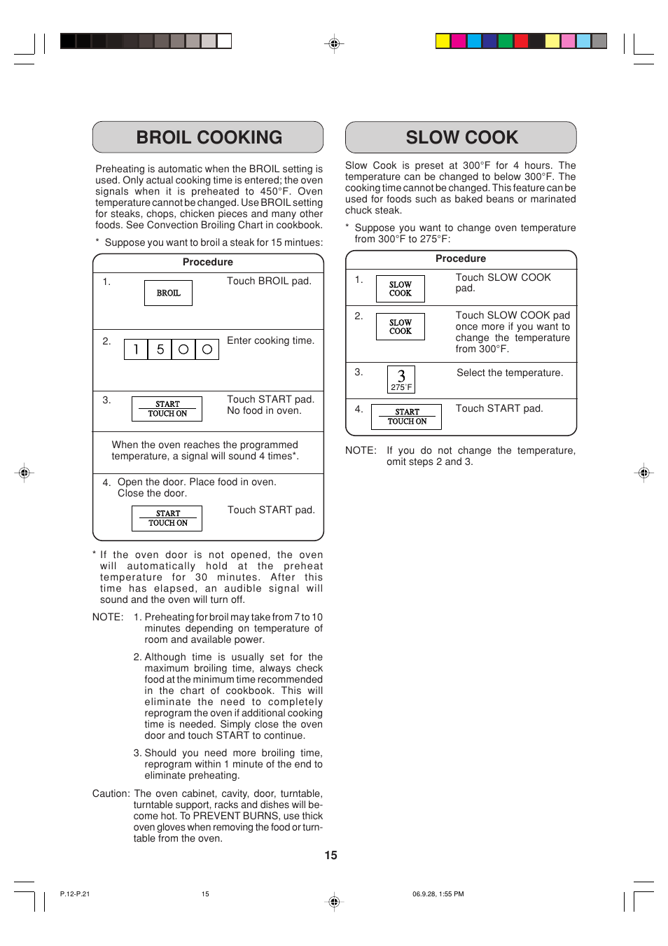 Broil cooking slow cook | Sharp R-930AK User Manual | Page 17 / 32