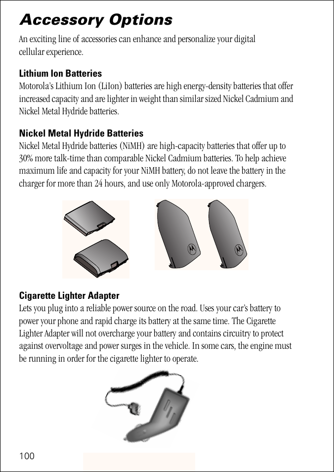 Accessory options | Motorola ST 7760 User Manual | Page 100 / 117