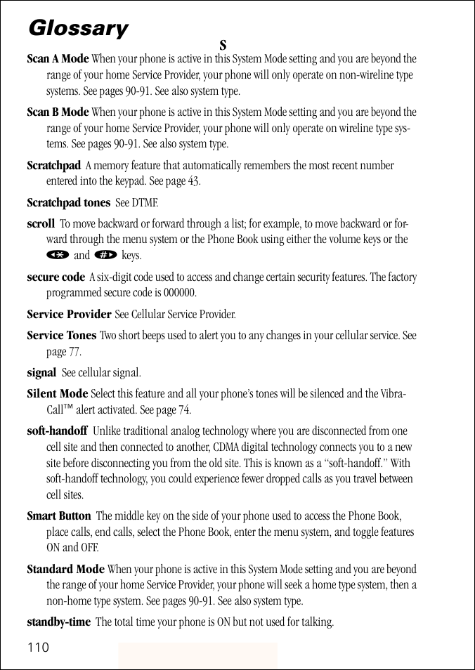Glossary | Motorola ST 7760 User Manual | Page 110 / 117