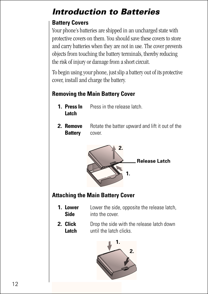 Introduction to batteries | Motorola ST 7760 User Manual | Page 12 / 117