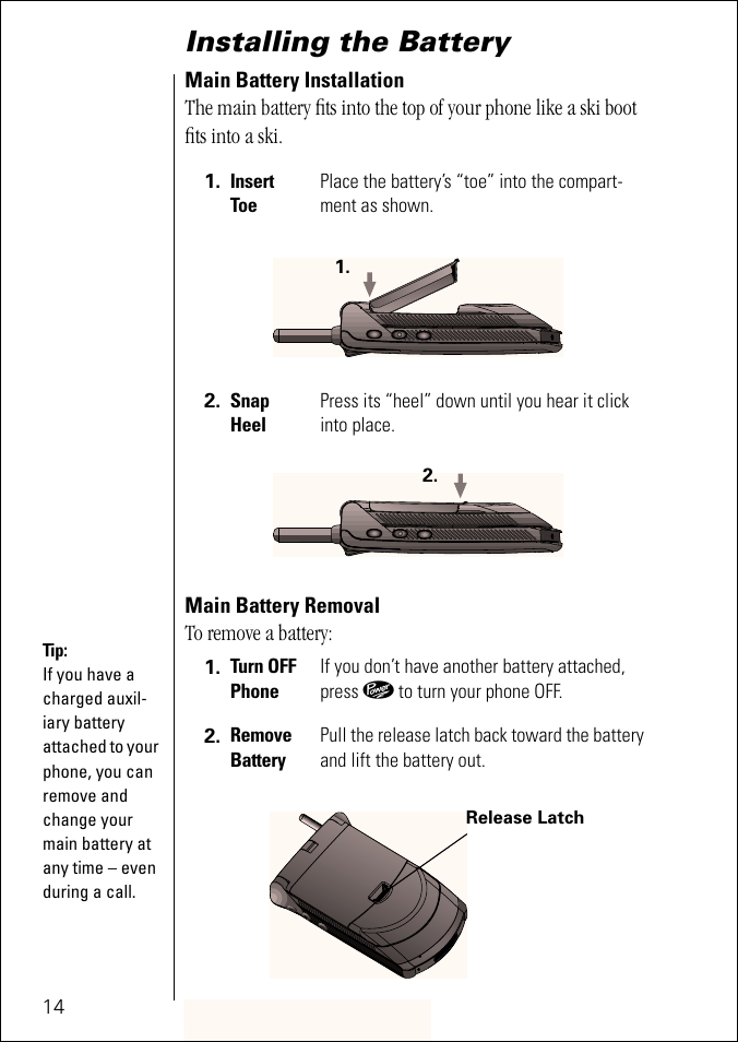 Installing the battery | Motorola ST 7760 User Manual | Page 14 / 117