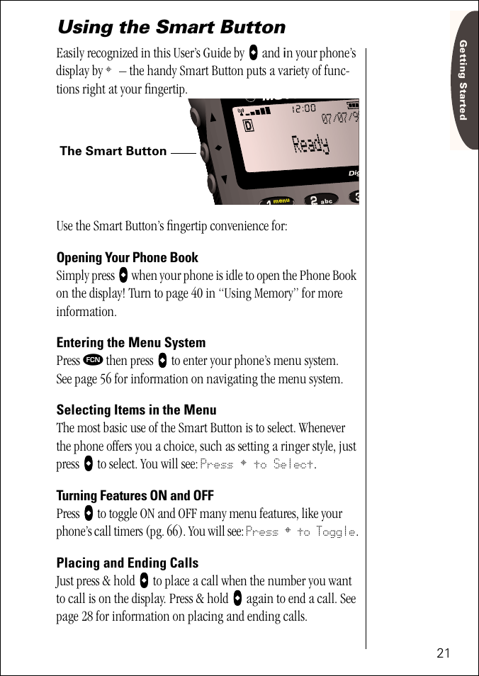 Using the smart button | Motorola ST 7760 User Manual | Page 21 / 117