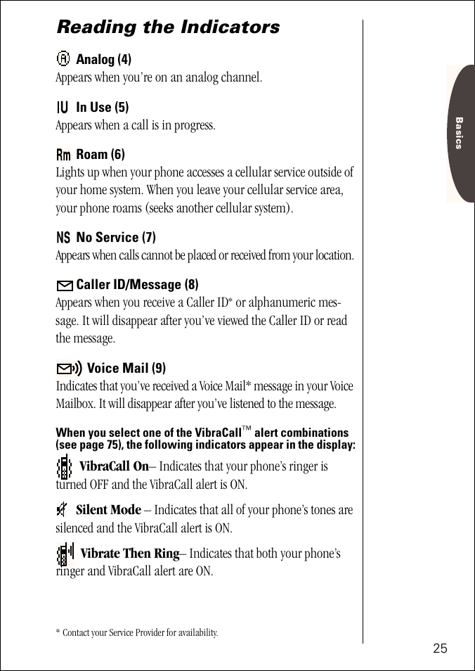 Reading the indicators | Motorola ST 7760 User Manual | Page 25 / 117