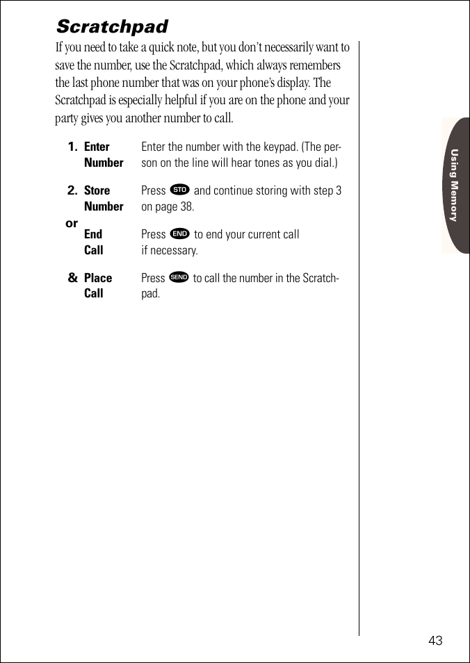 Scratchpad | Motorola ST 7760 User Manual | Page 43 / 117