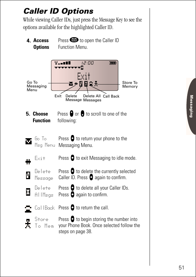 Caller id options | Motorola ST 7760 User Manual | Page 51 / 117