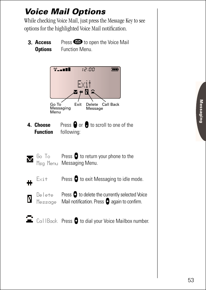 Voice mail options | Motorola ST 7760 User Manual | Page 53 / 117