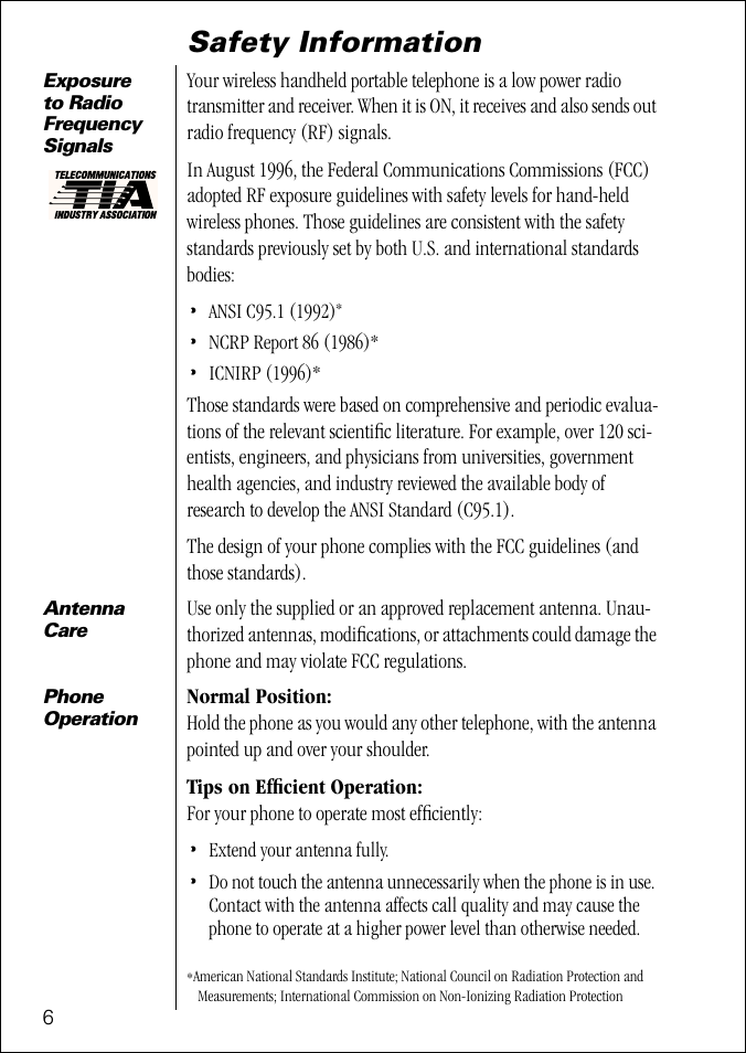 Safety information | Motorola ST 7760 User Manual | Page 6 / 117