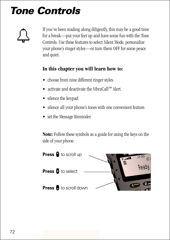 Tone controls, Pg. 72 | Motorola ST 7760 User Manual | Page 72 / 117