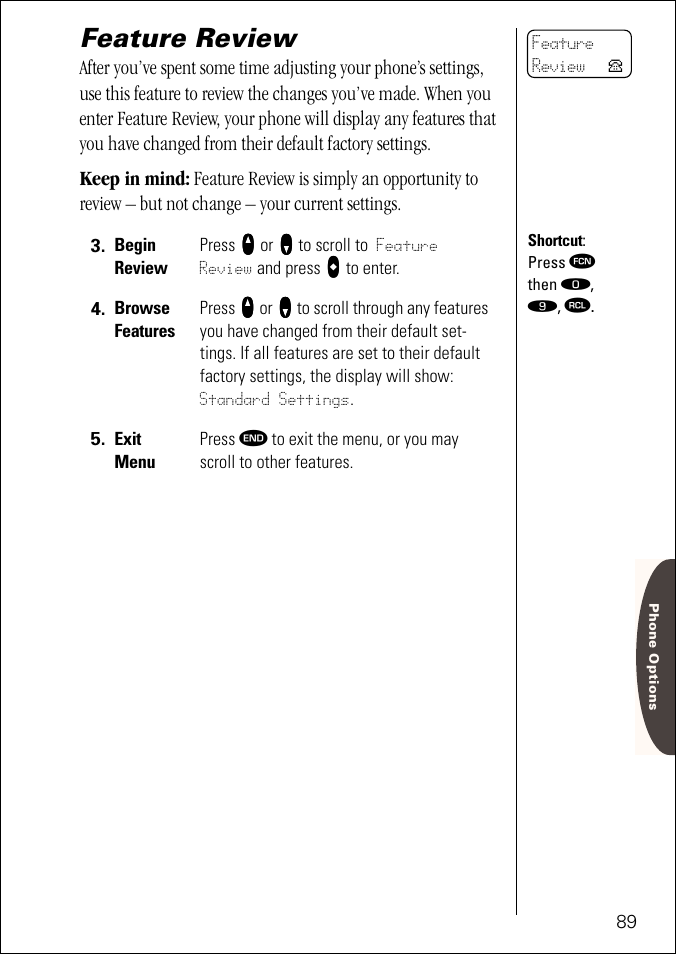 Feature review, Pg. 89 | Motorola ST 7760 User Manual | Page 89 / 117
