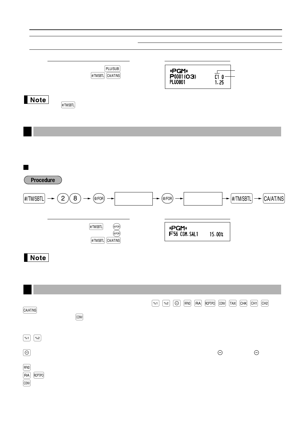 3 commission rate programming, Commission rate, 4 miscellaneous key programming | 28 s a | Sharp Electronic Cash Register XE-A40S User Manual | Page 37 / 116