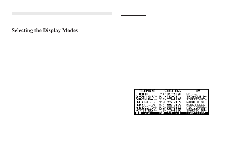 Selecting the display modes, Index mode | Sharp OZ-640 User Manual | Page 19 / 102