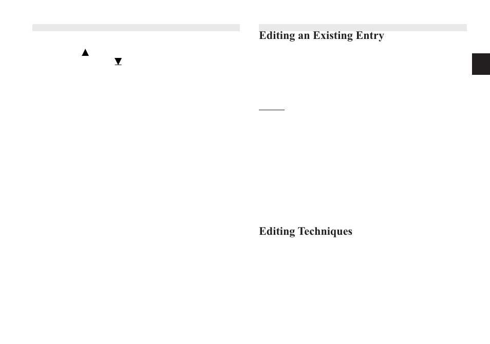 Editing an existing entry, Editing techniques | Sharp OZ-640 User Manual | Page 22 / 102