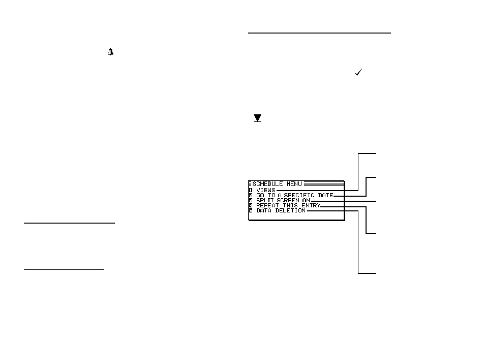 Selecting the split screen mode, Clearing a set alarm, Split screen mode | Sharp OZ-640 User Manual | Page 37 / 102