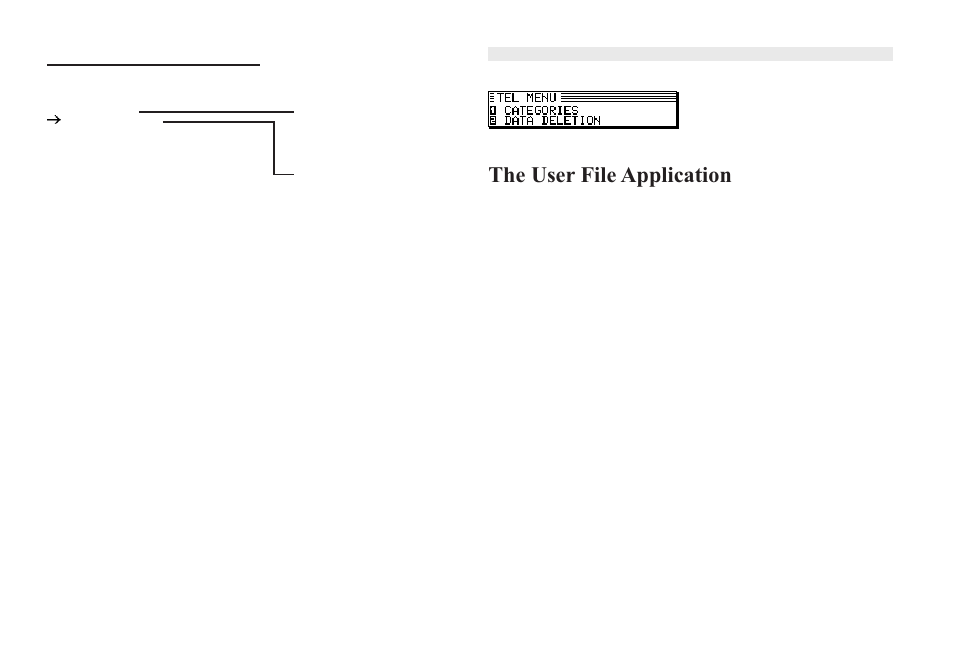 The user file application, The tel application menu | Sharp OZ-640 User Manual | Page 43 / 102