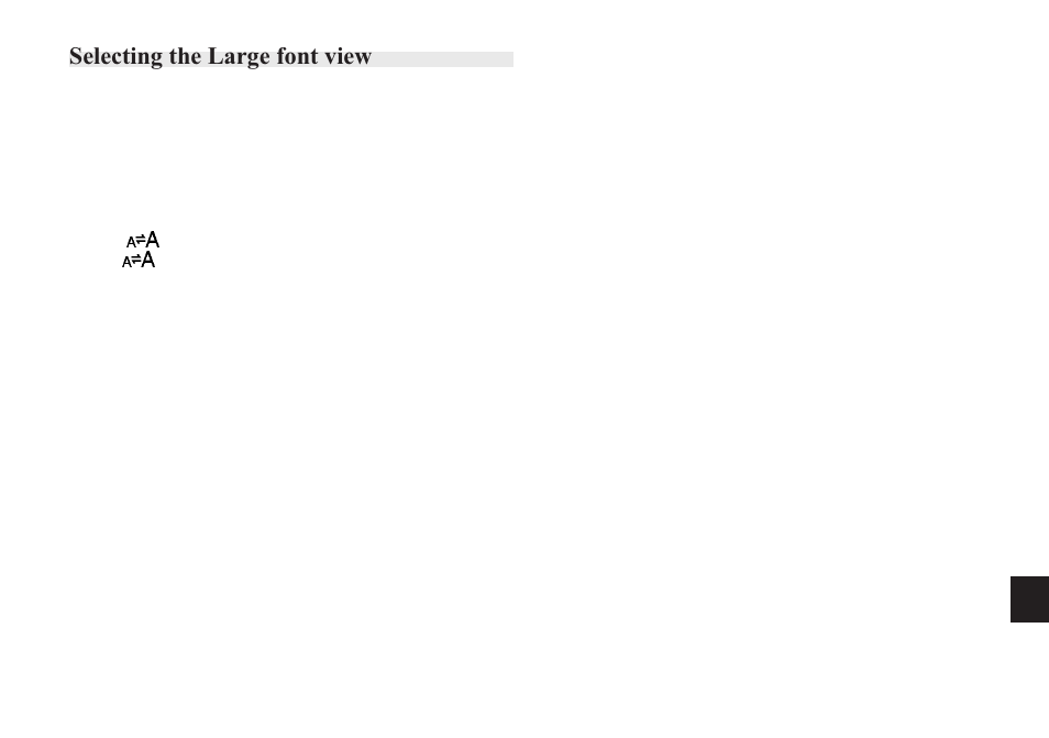 Selecting the large font view | Sharp OZ-640 User Manual | Page 88 / 102