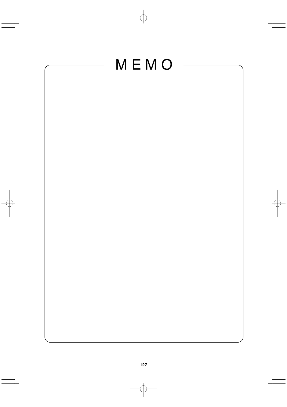M e m o | Sharp LL-T17A3 User Manual | Page 127 / 132