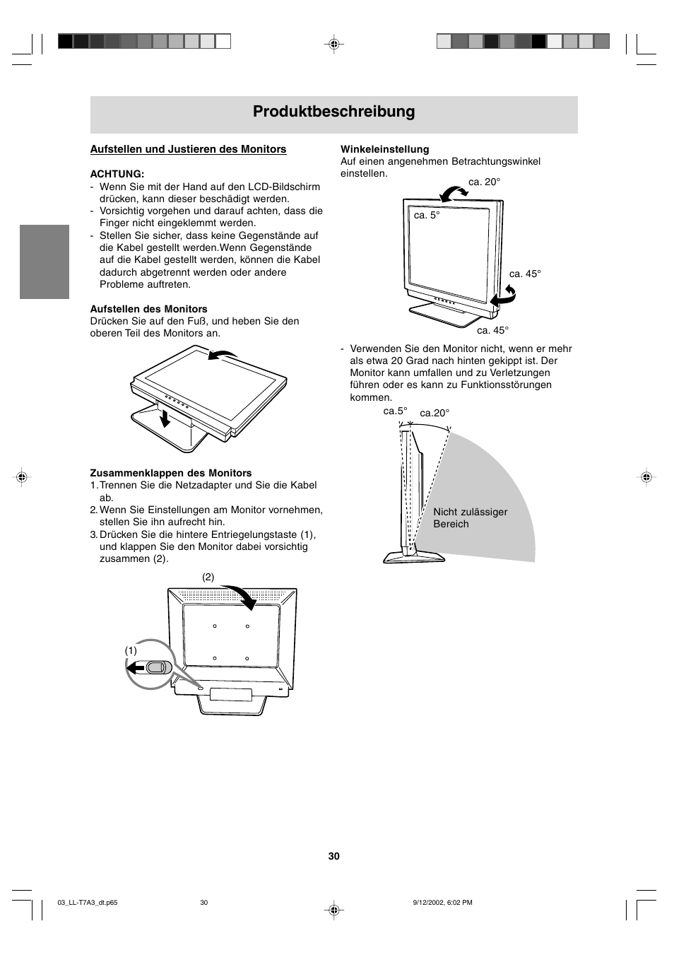 Produktbeschreibung | Sharp LL-T17A3 User Manual | Page 30 / 132