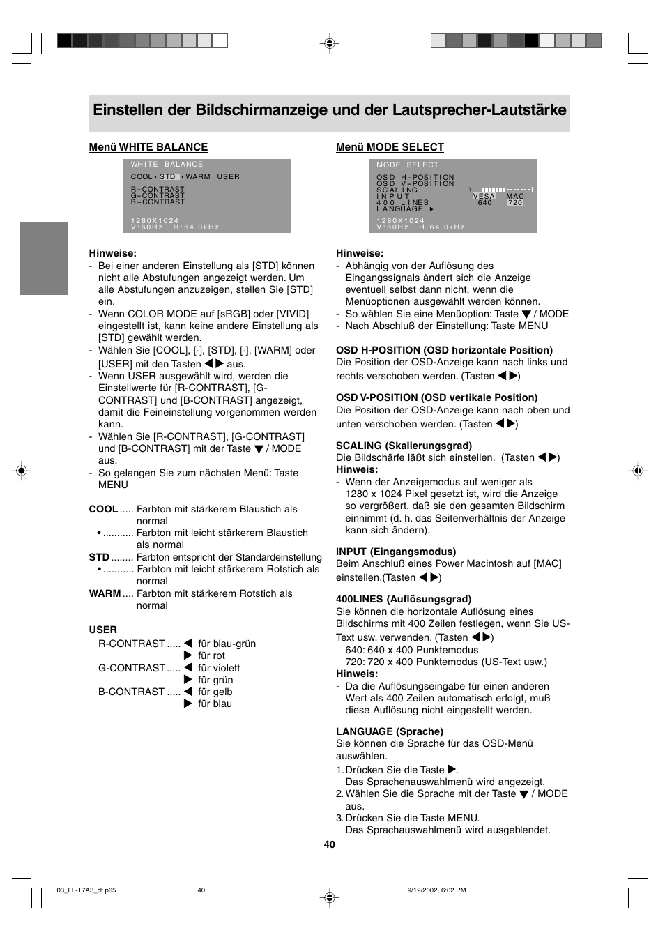 Sharp LL-T17A3 User Manual | Page 40 / 132