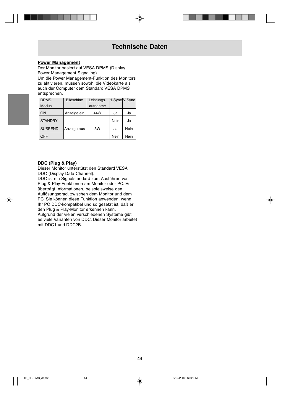 Technische daten | Sharp LL-T17A3 User Manual | Page 44 / 132