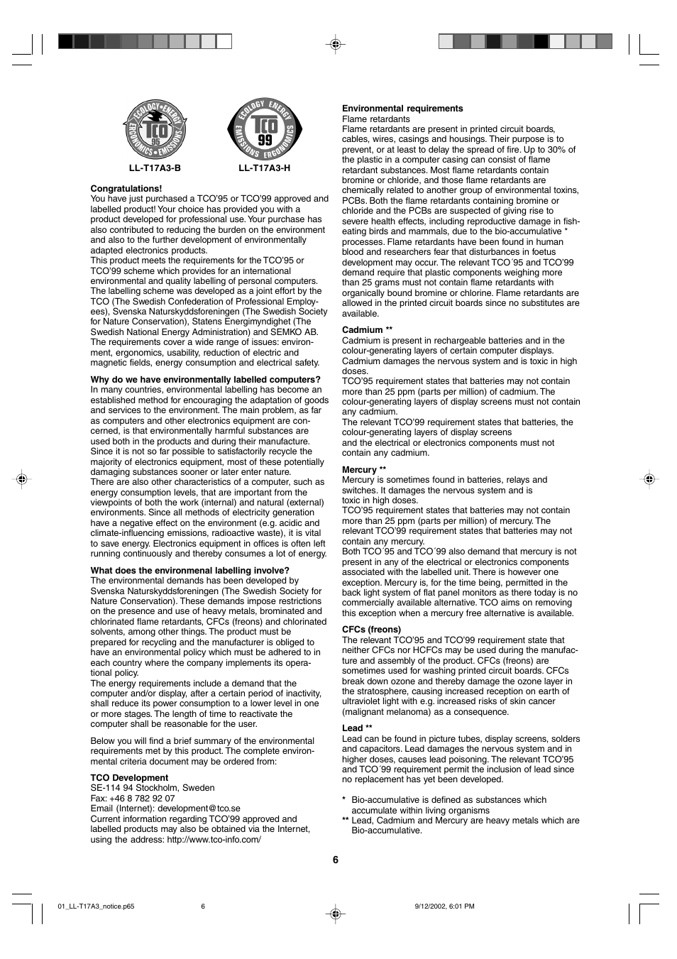 Sharp LL-T17A3 User Manual | Page 6 / 132