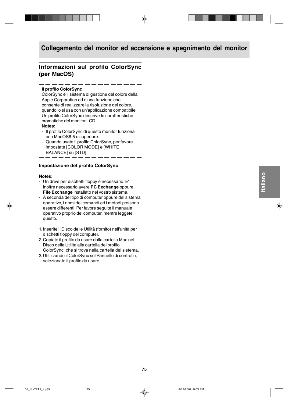 Informazioni sul profilo colorsync (per macos) | Sharp LL-T17A3 User Manual | Page 75 / 132