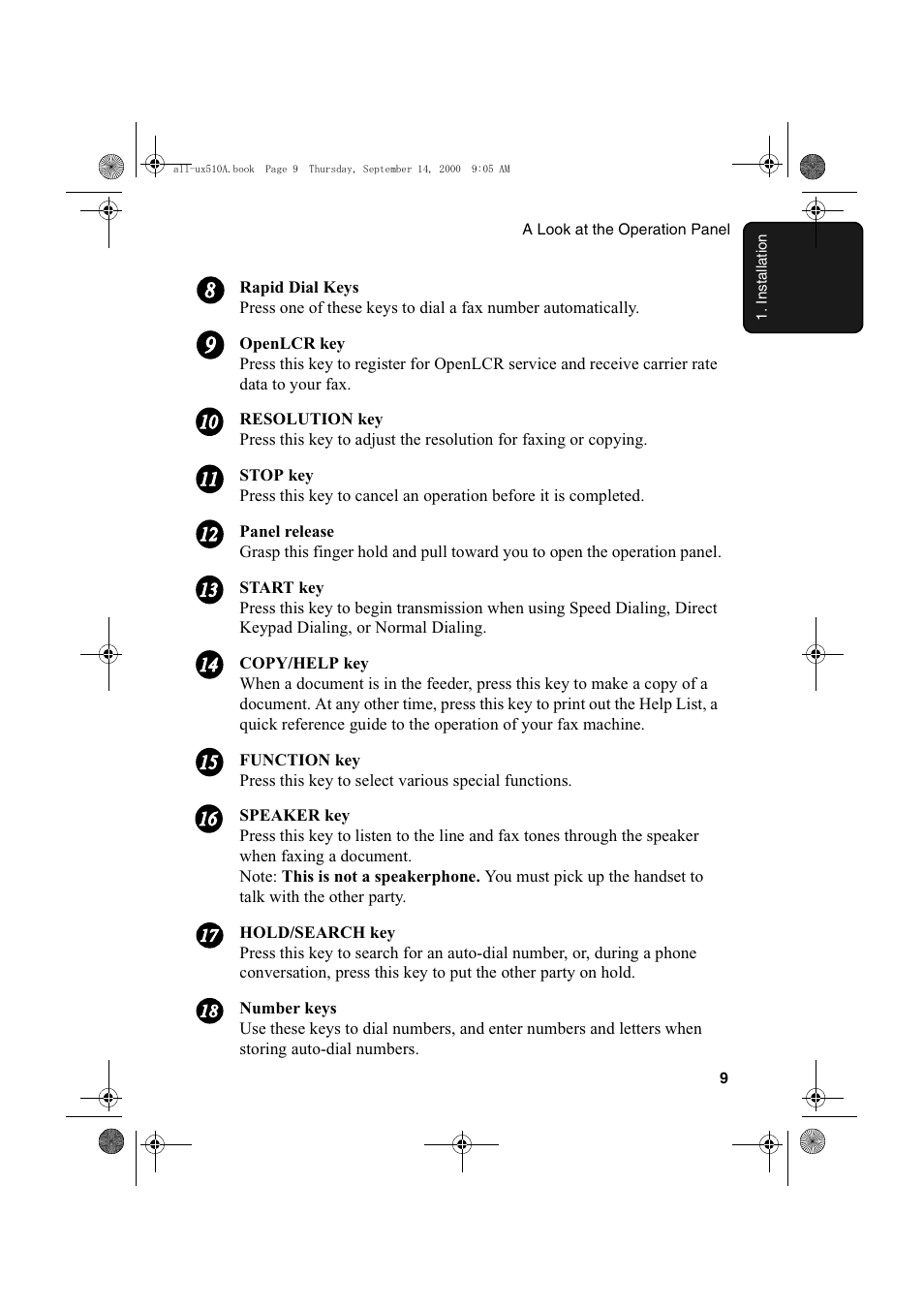 Sharp FO-1470 User Manual | Page 11 / 150