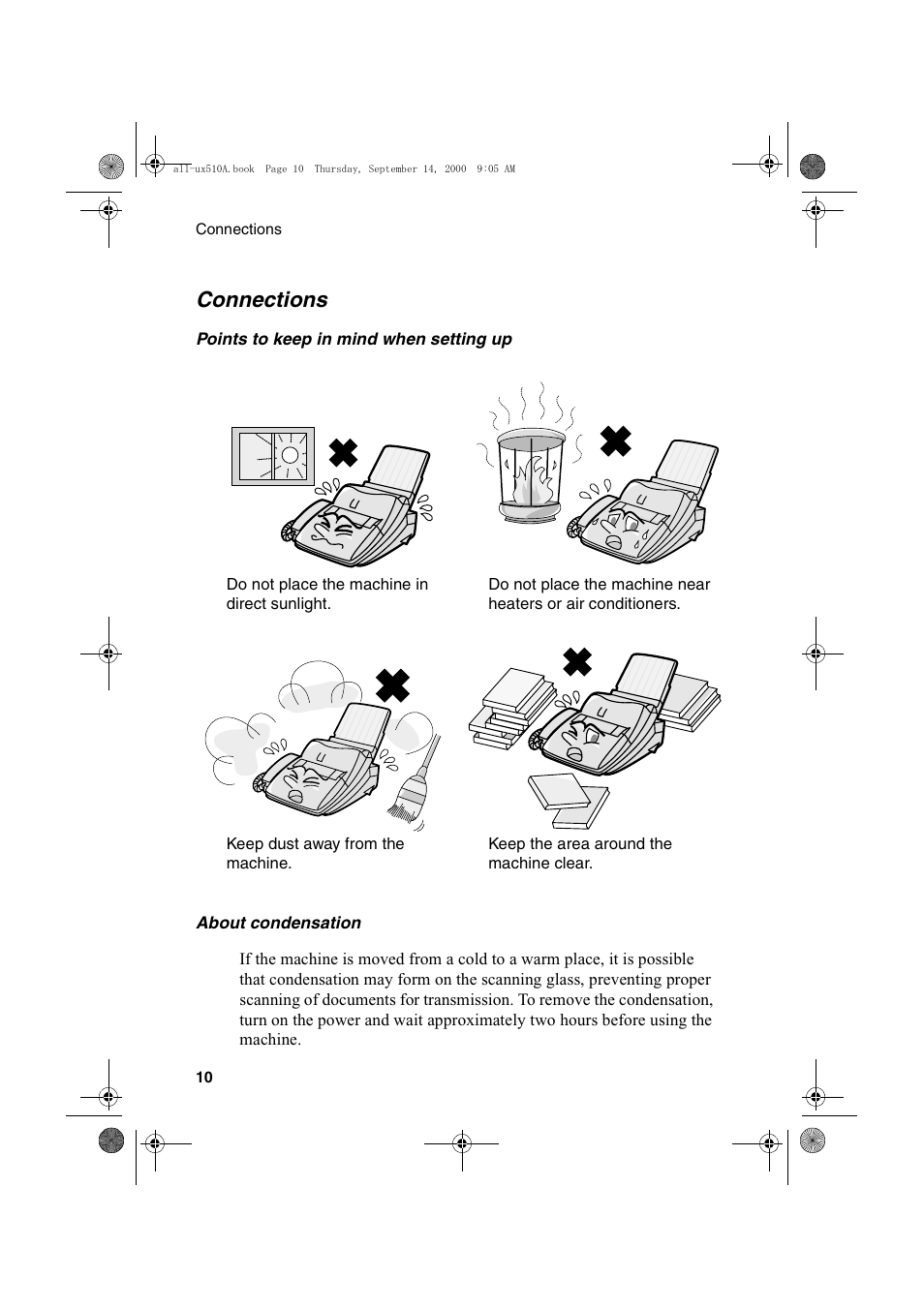 Connections | Sharp FO-1470 User Manual | Page 12 / 150