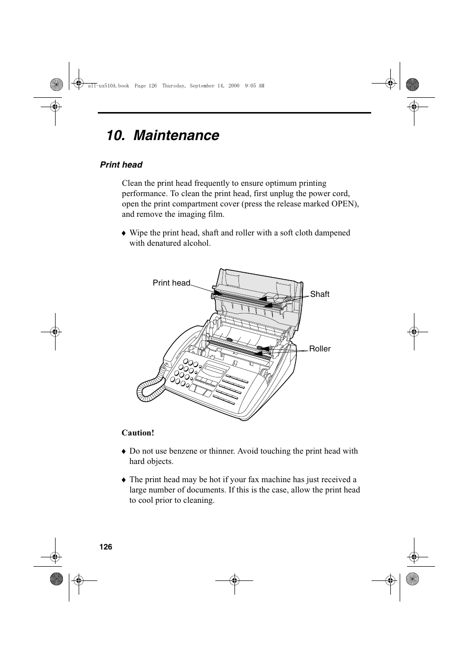 Maintenance | Sharp FO-1470 User Manual | Page 128 / 150