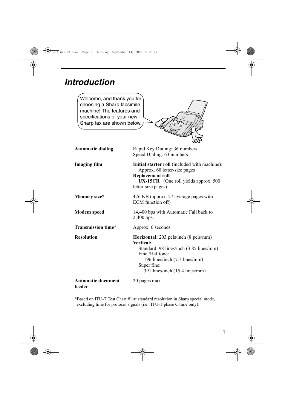 Introduction | Sharp FO-1470 User Manual | Page 3 / 150