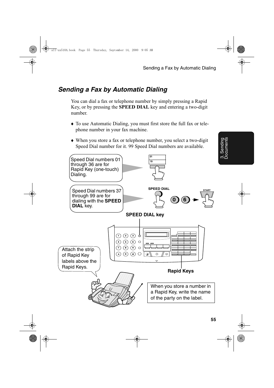 Sending a fax by automatic dialing | Sharp FO-1470 User Manual | Page 57 / 150