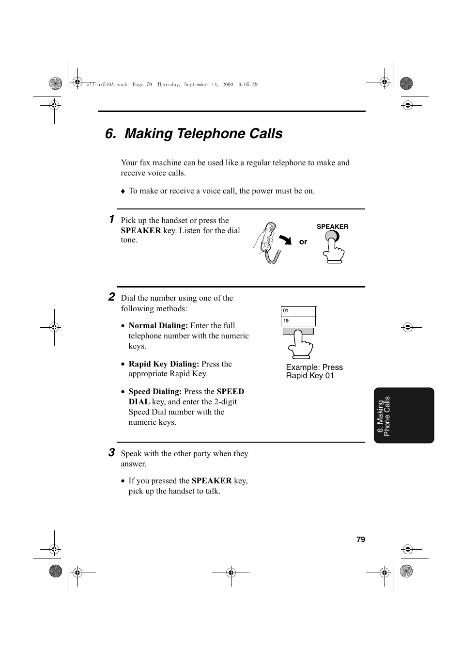 Making telephone calls | Sharp FO-1470 User Manual | Page 81 / 150