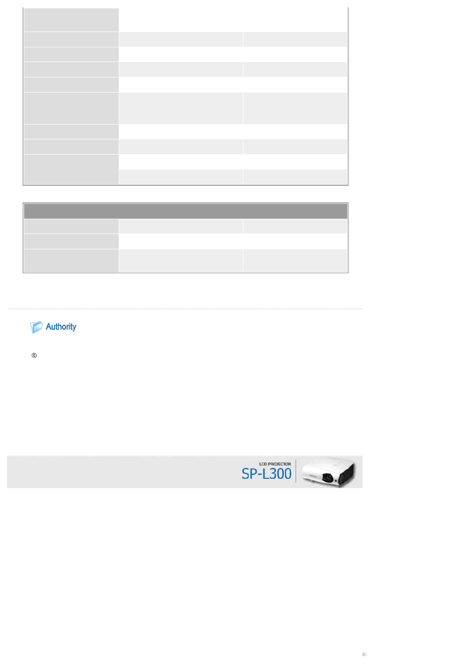 Authority | Sharp SP-L300 User Manual | Page 38 / 38