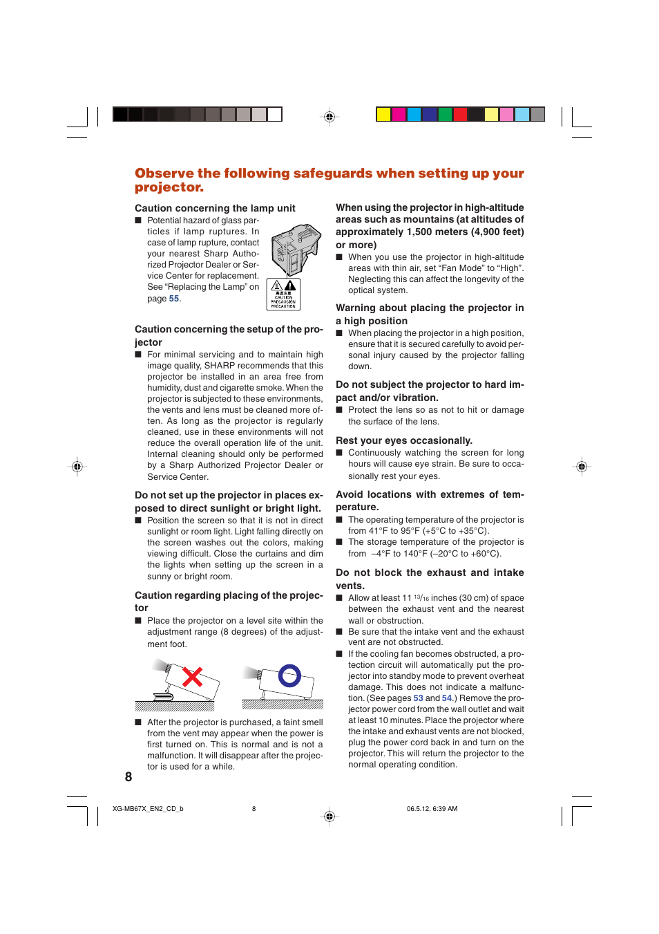 Sharp XG-MB67X User Manual | Page 12 / 69