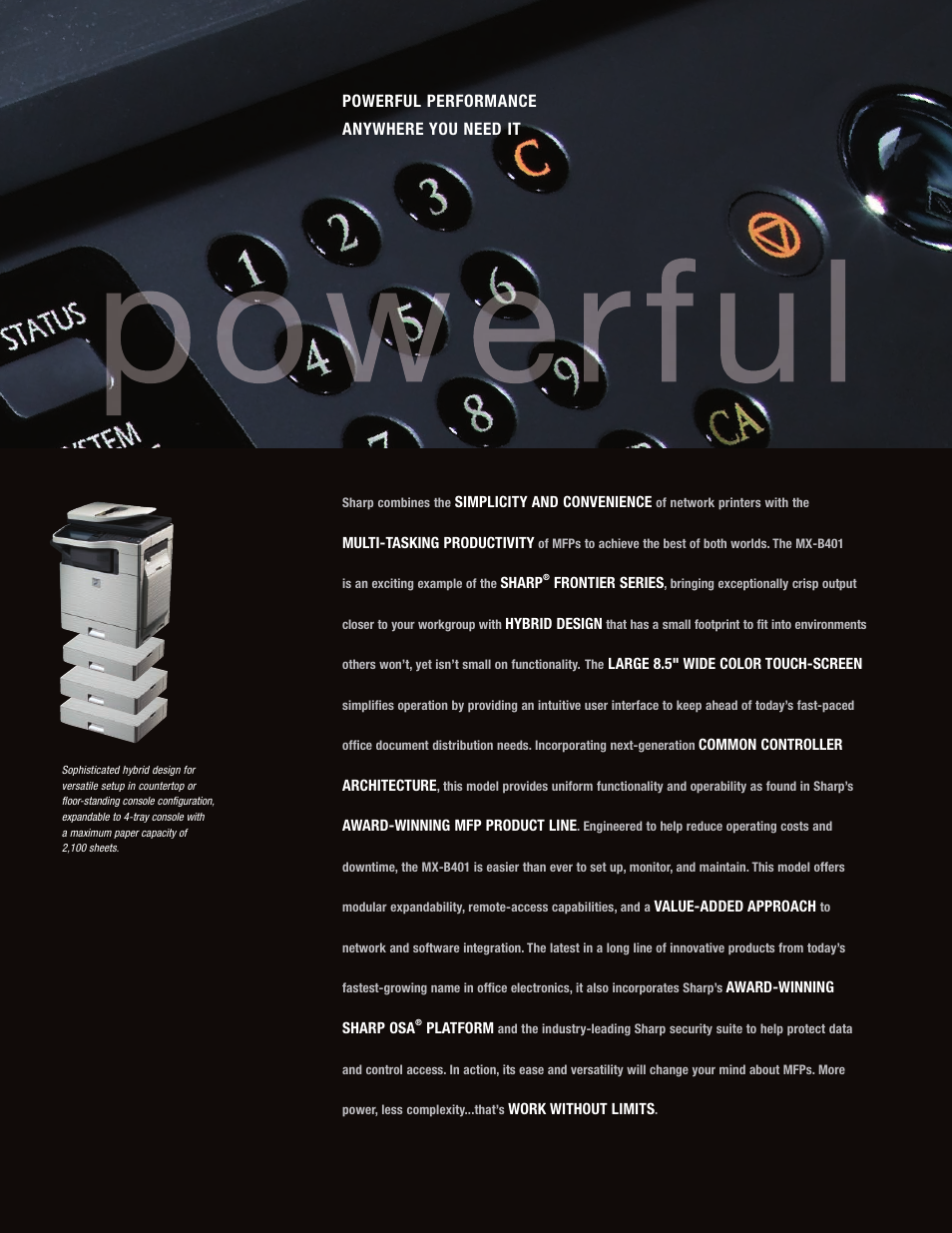 Powerful performance anywhere you need it | Sharp MX-B401 User Manual | Page 2 / 12
