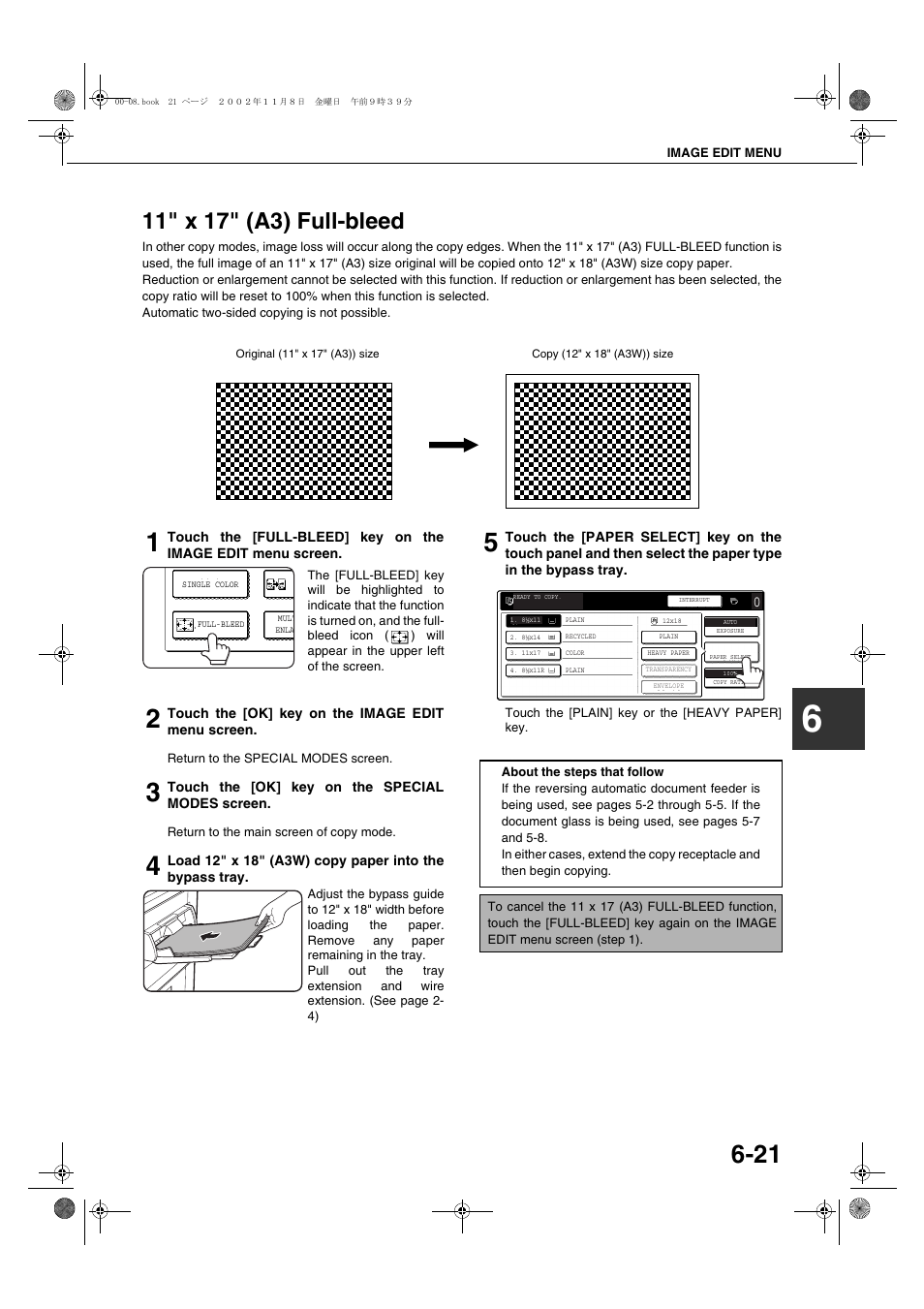 11" x 17" (a3) full-bleed, 11" x 17" (a3) full-bleed -21 | Sharp AR-C260 User Manual | Page 115 / 140