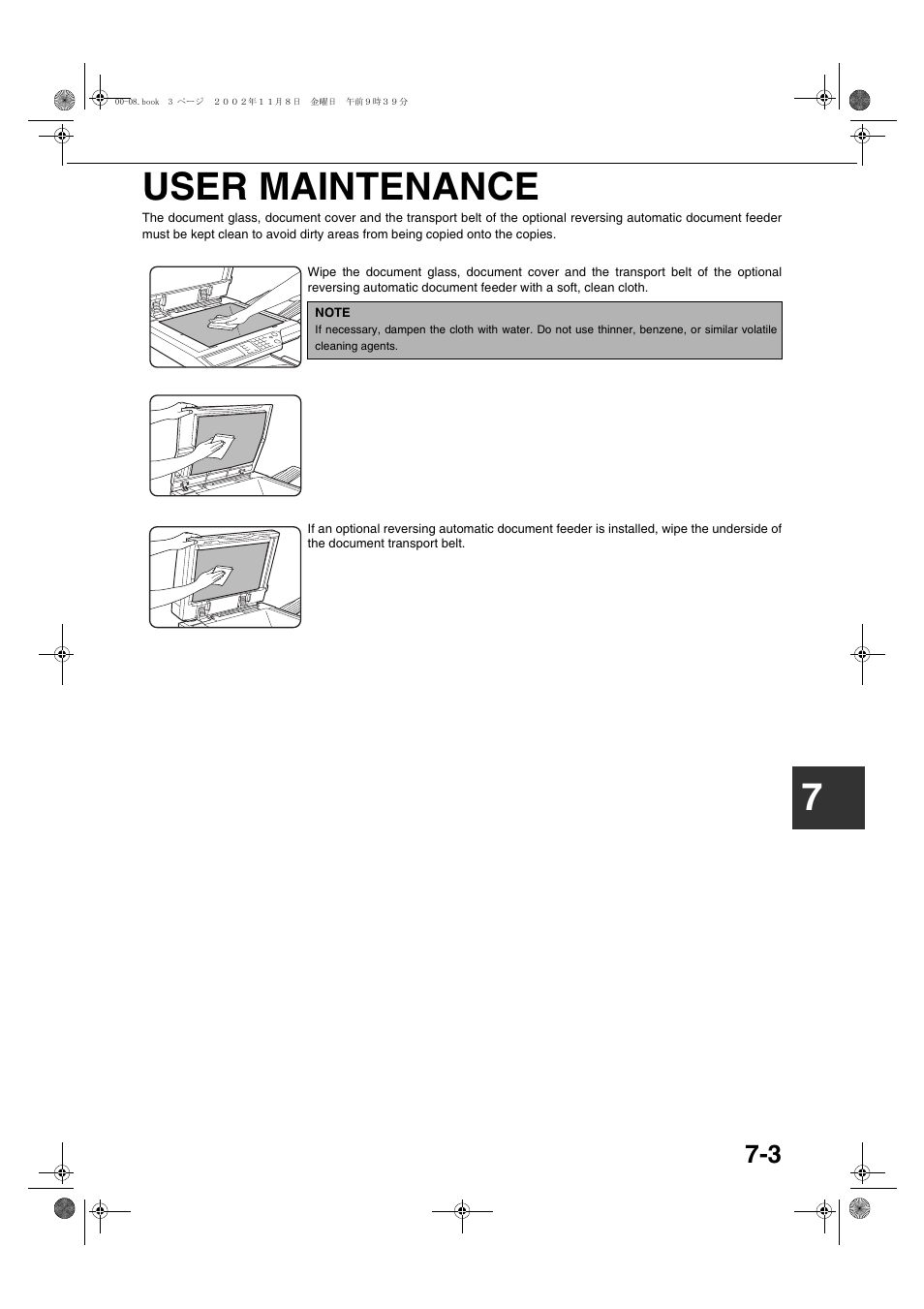 User maintenance, User maintenance -3, 7user maintenance | Sharp AR-C260 User Manual | Page 125 / 140