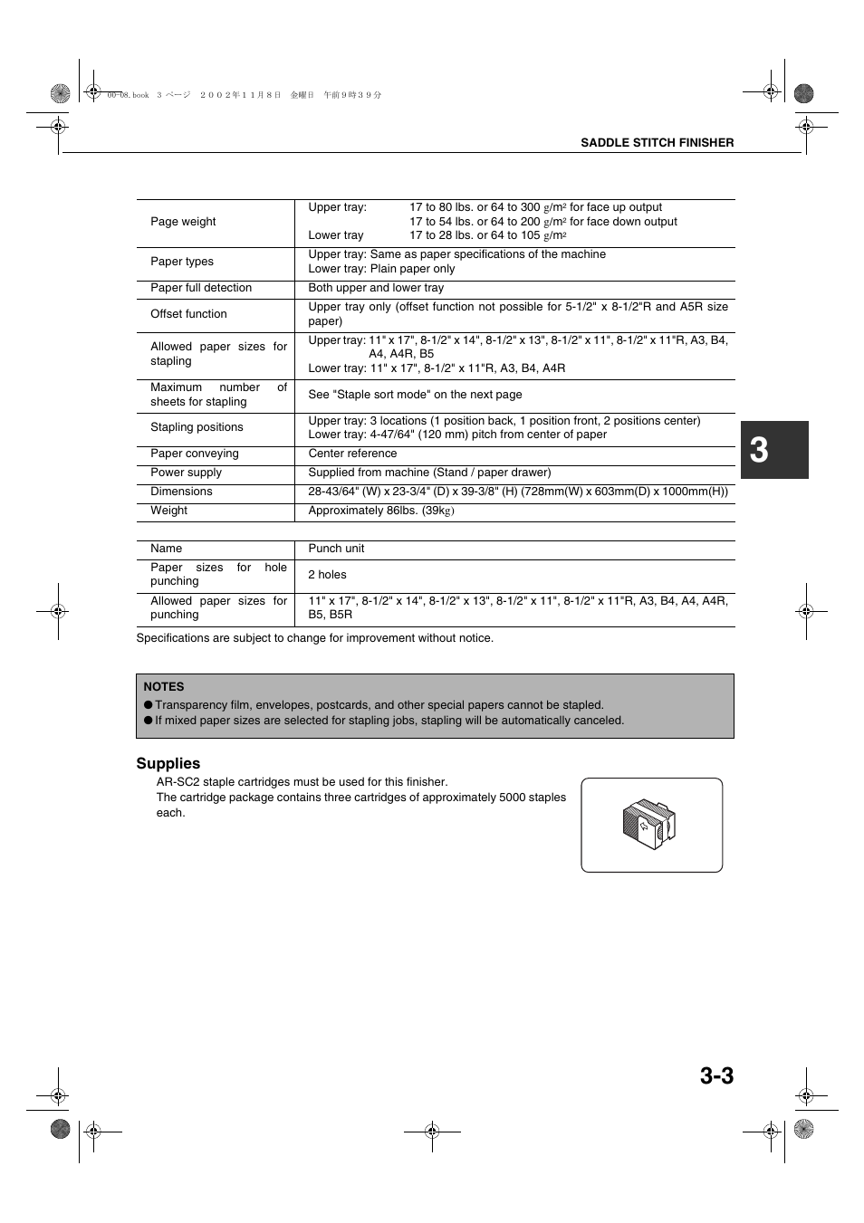Supplies | Sharp AR-C260 User Manual | Page 51 / 140