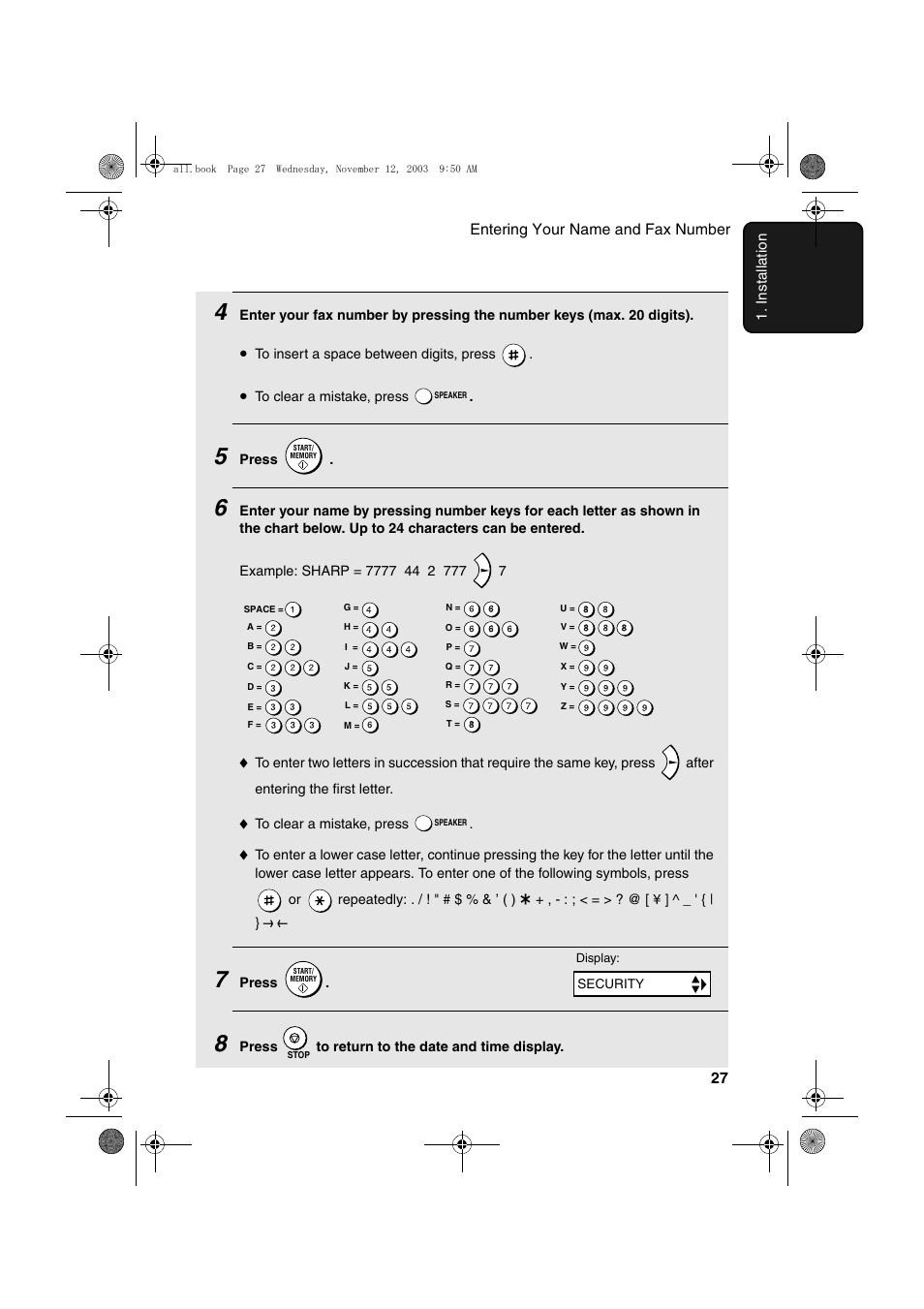 Sharp UX-A1000 User Manual | Page 29 / 136