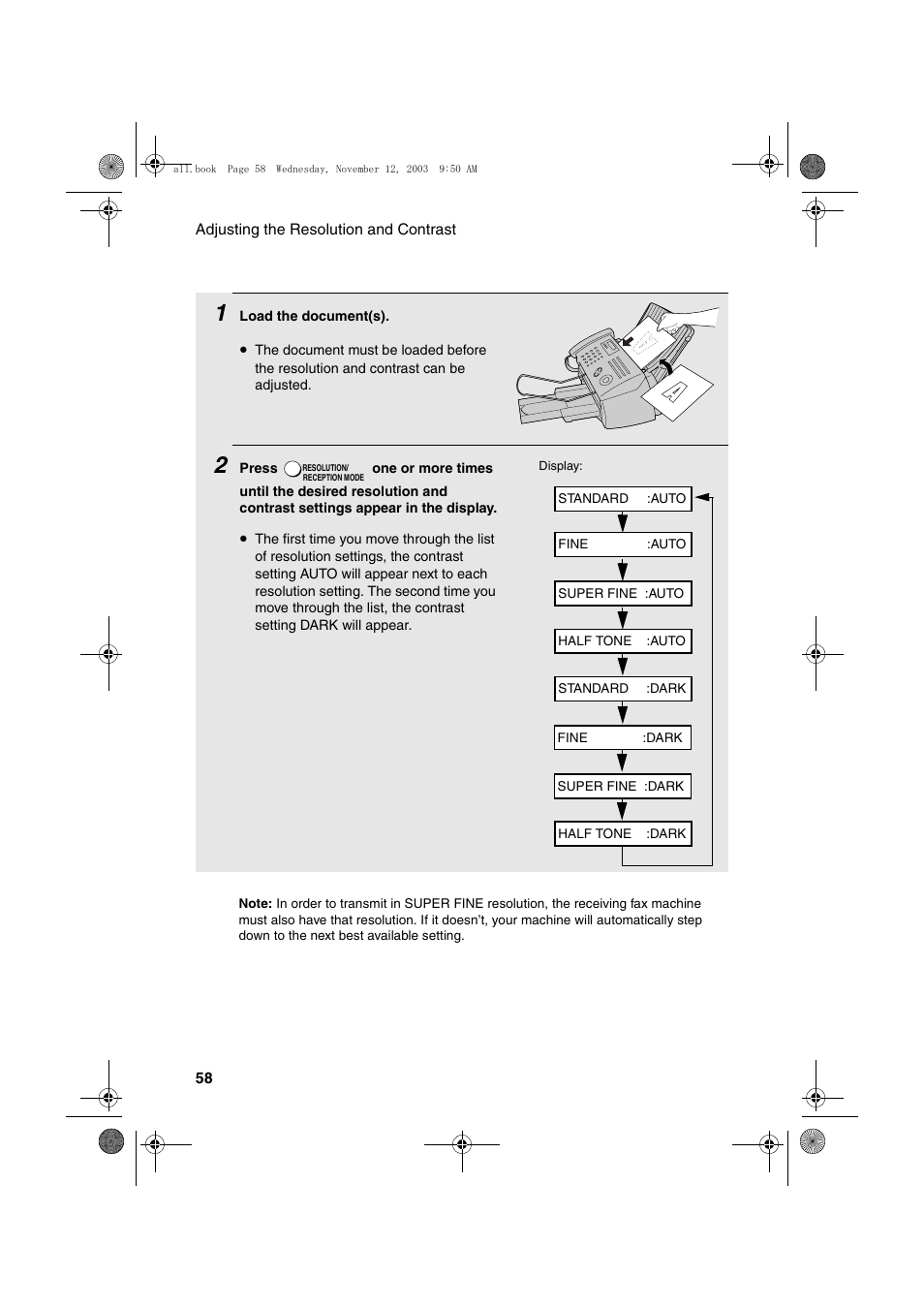 Sharp UX-A1000 User Manual | Page 60 / 136