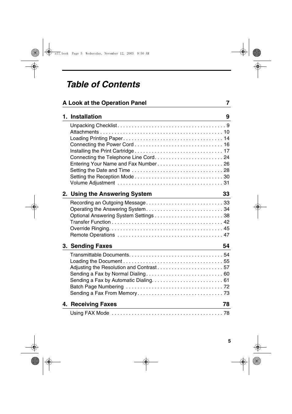 Sharp UX-A1000 User Manual | Page 7 / 136