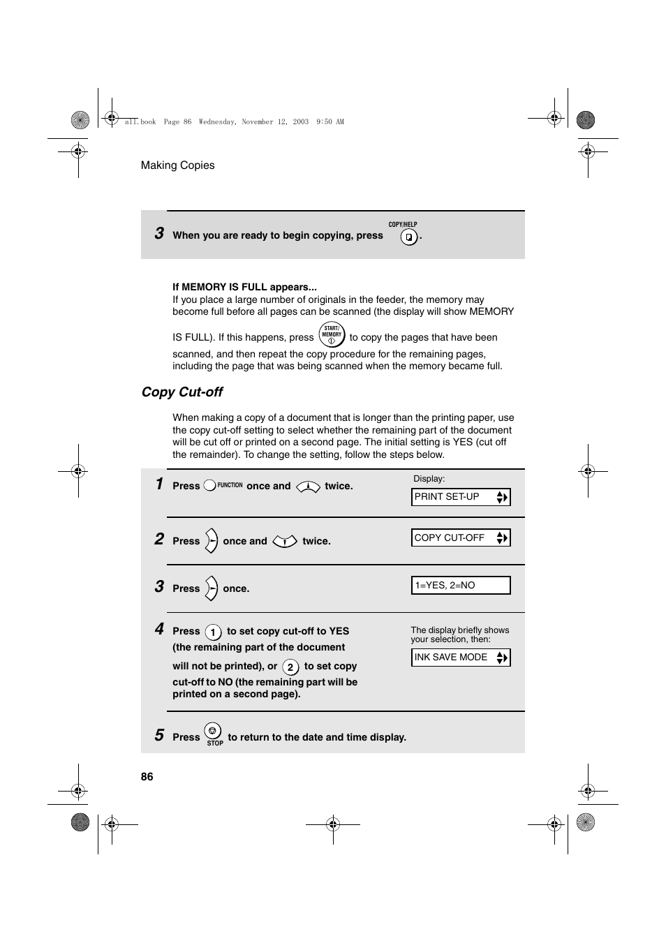 Copy cut-off | Sharp UX-A1000 User Manual | Page 88 / 136