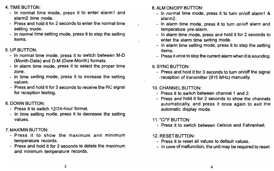 Sharp Atomic clock User Manual | Page 3 / 10