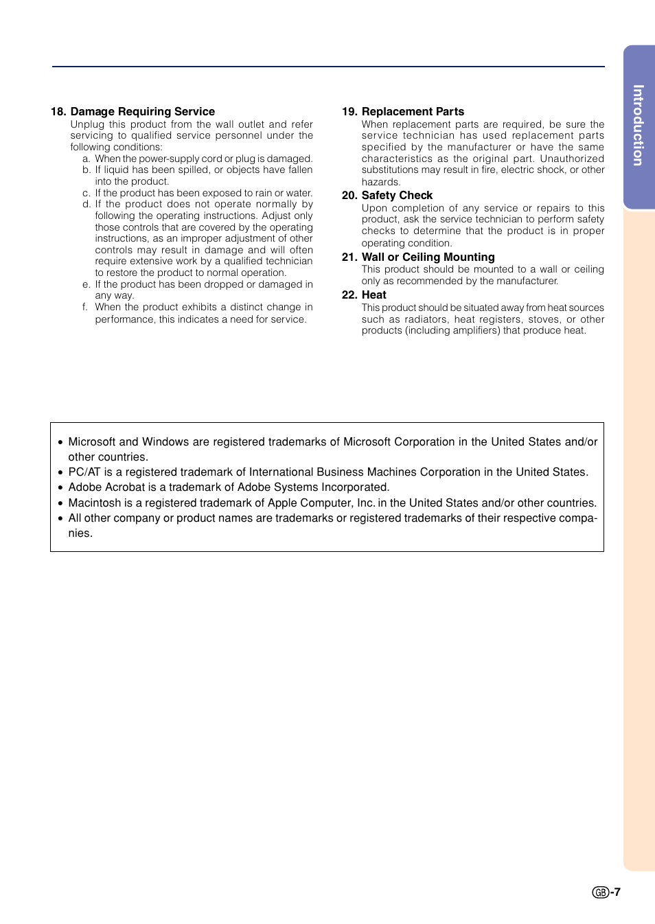 Introduction | Sharp Notevision PG-A10X User Manual | Page 11 / 74