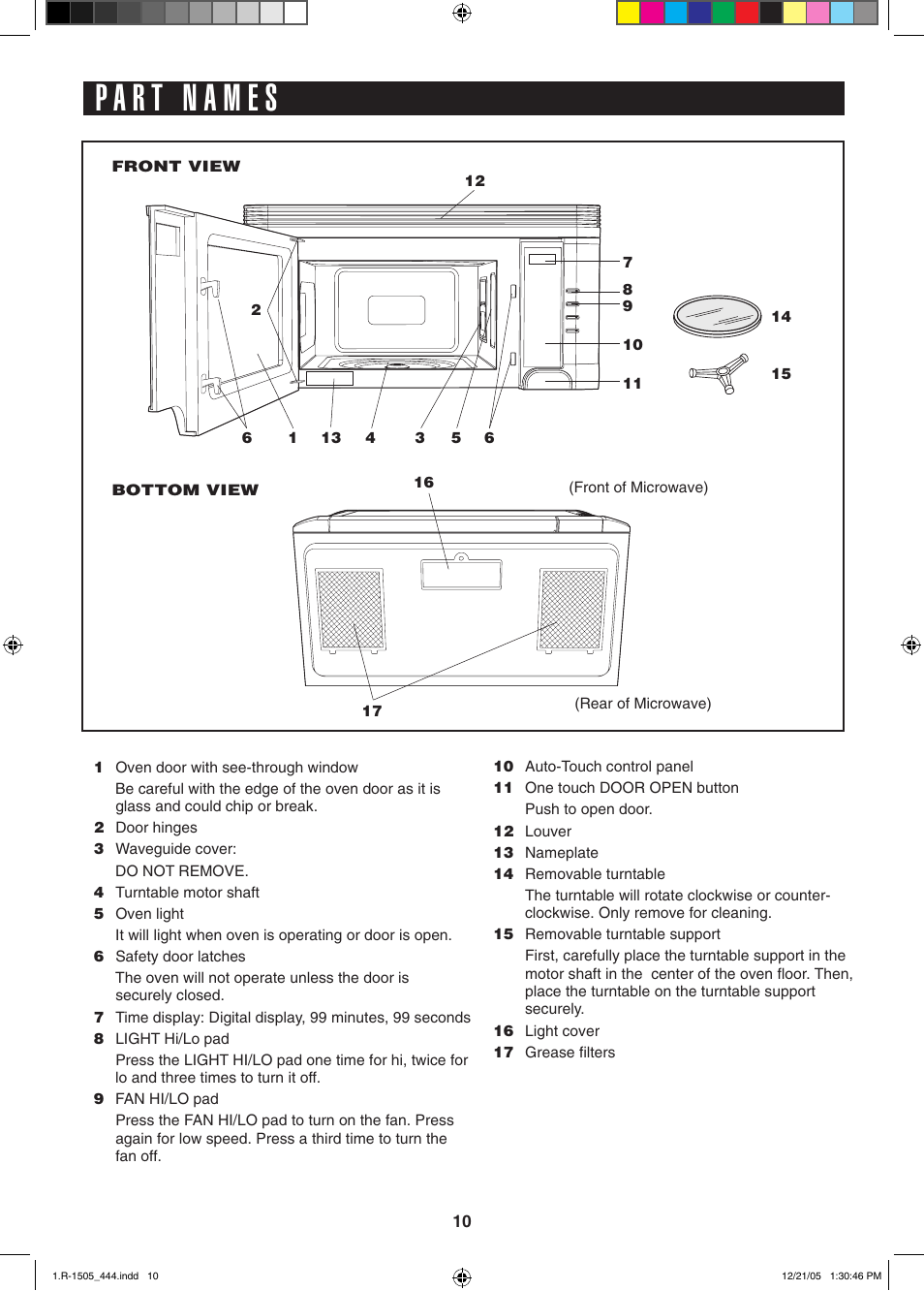 Sharp R-1505L User Manual | Page 10 / 32