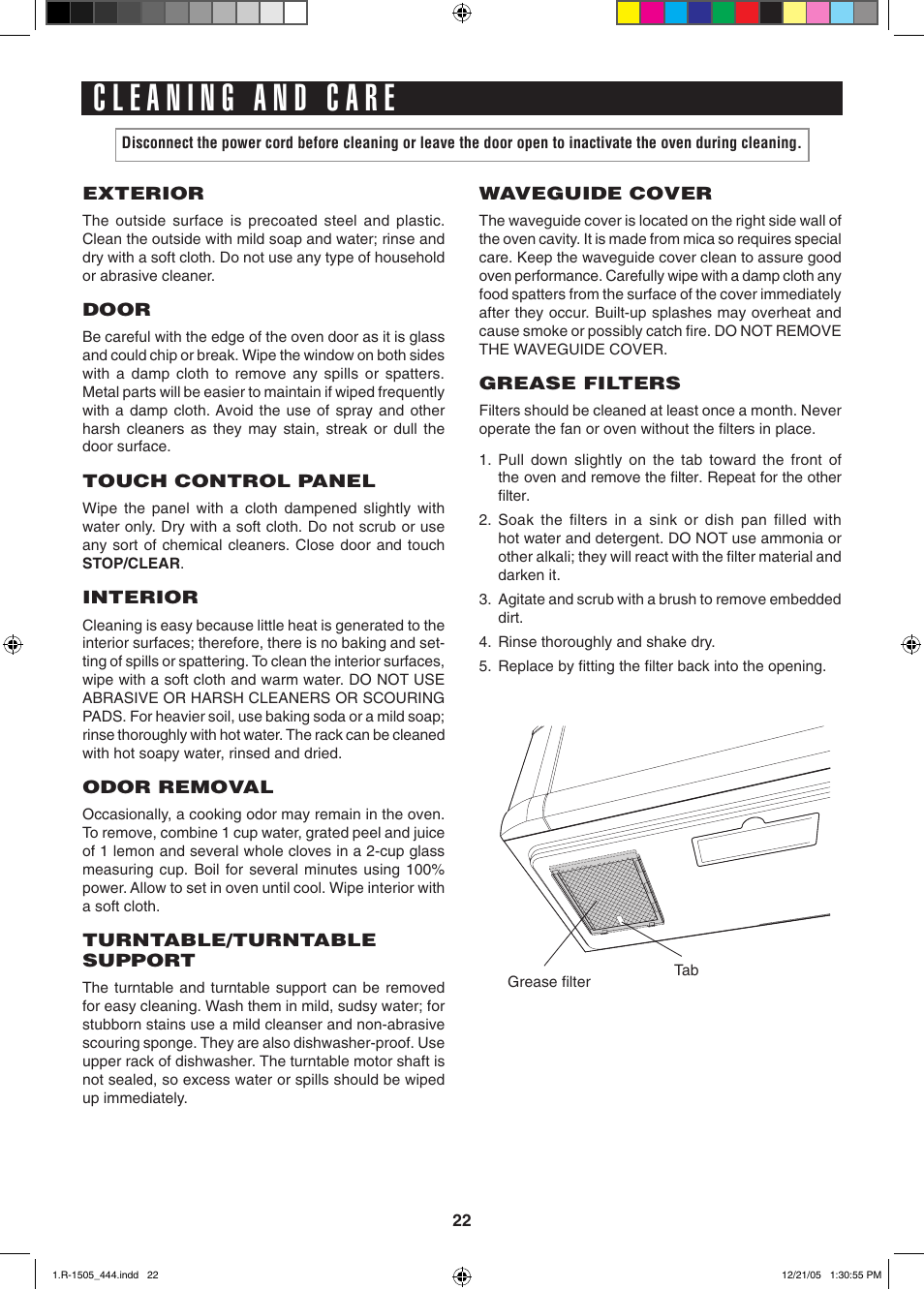Sharp R-1505L User Manual | Page 22 / 32